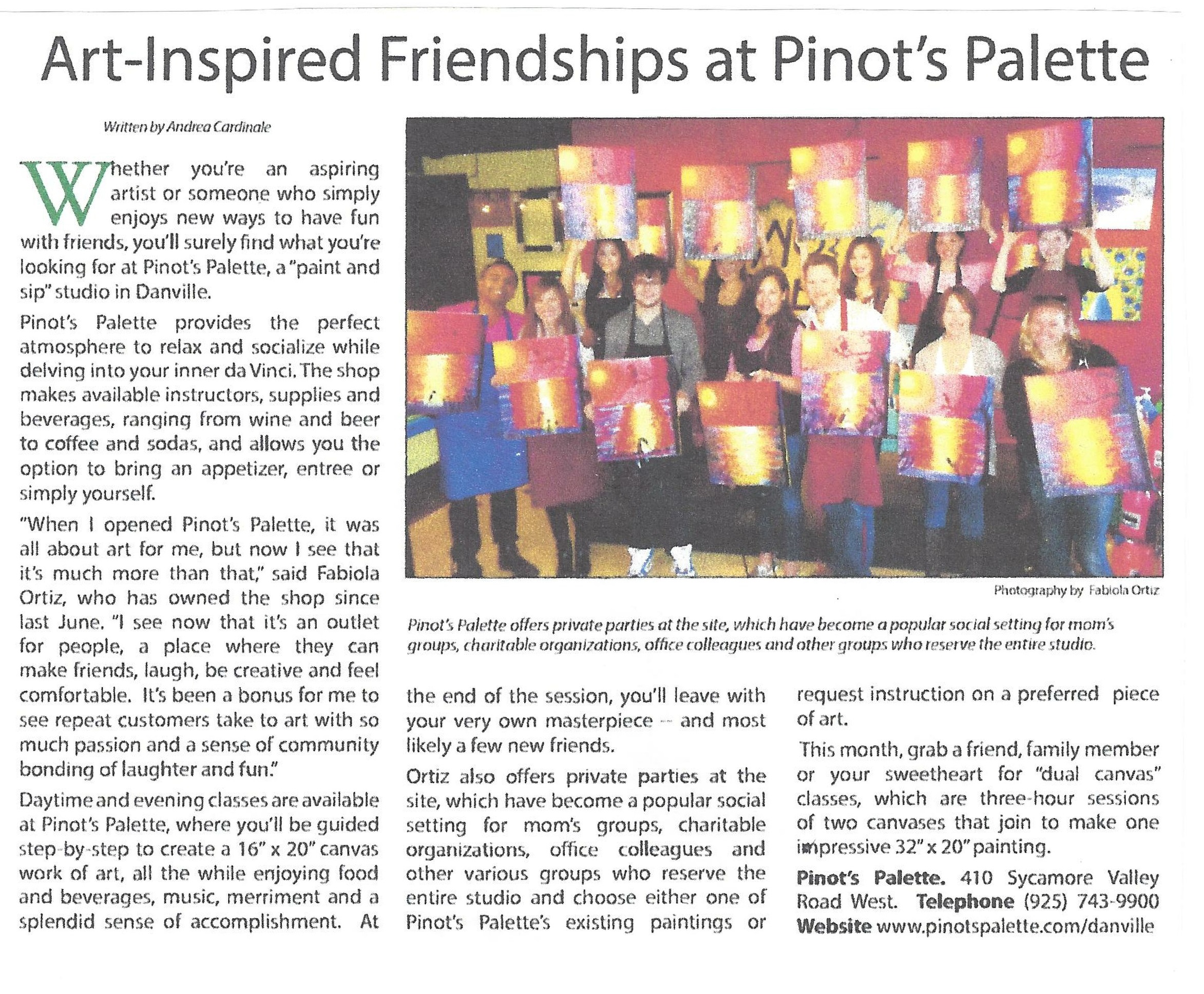 Art Inspired Friendships at Pinot's Palette Danville